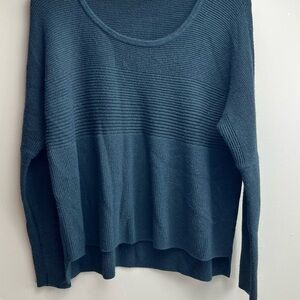 Helmut Lang Textured Knit Sweater • Teal Blue • Minimalist Designer • Size S